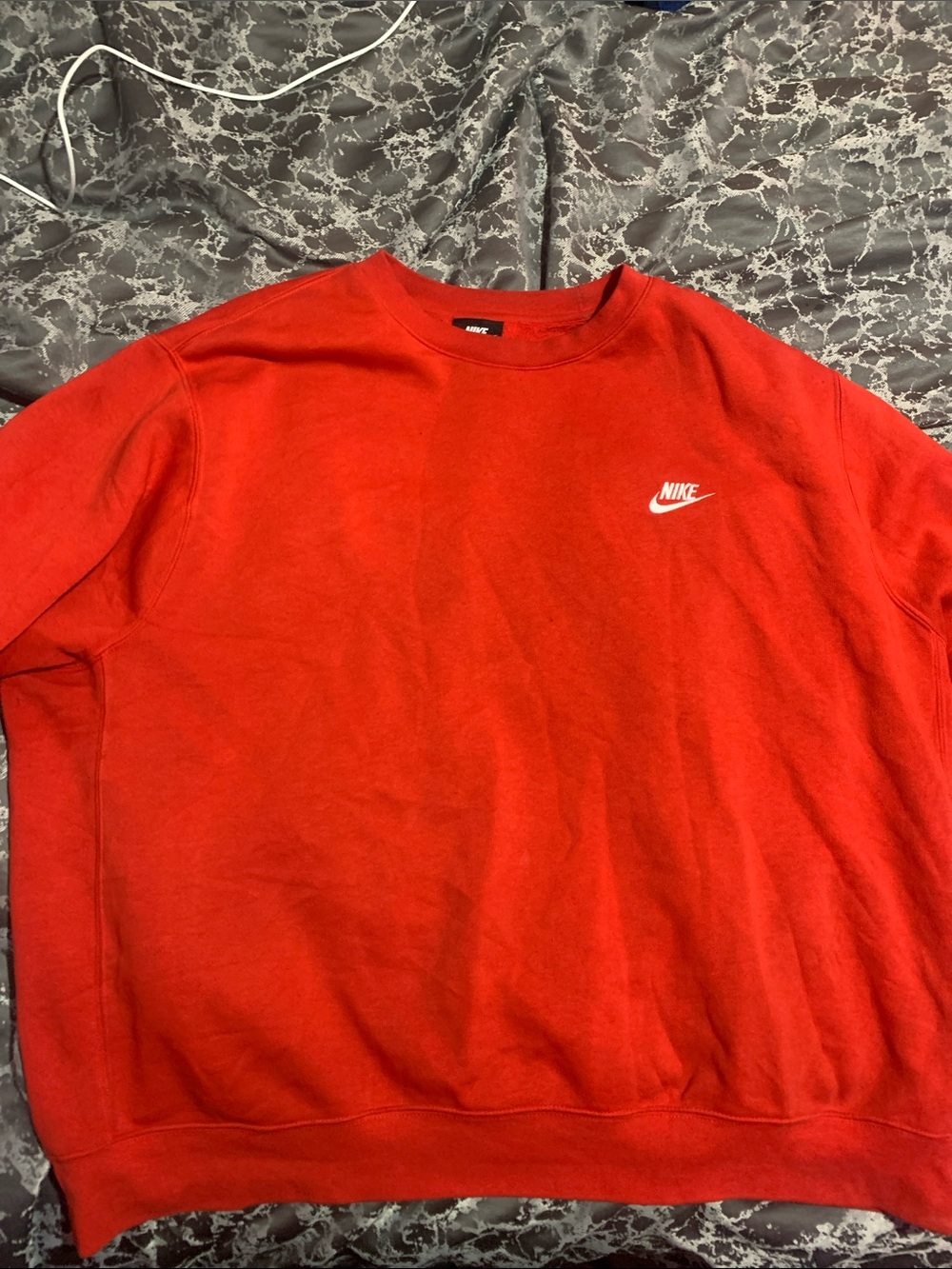 Nike Red Crewneck Sweatshirt with White Swoosh
